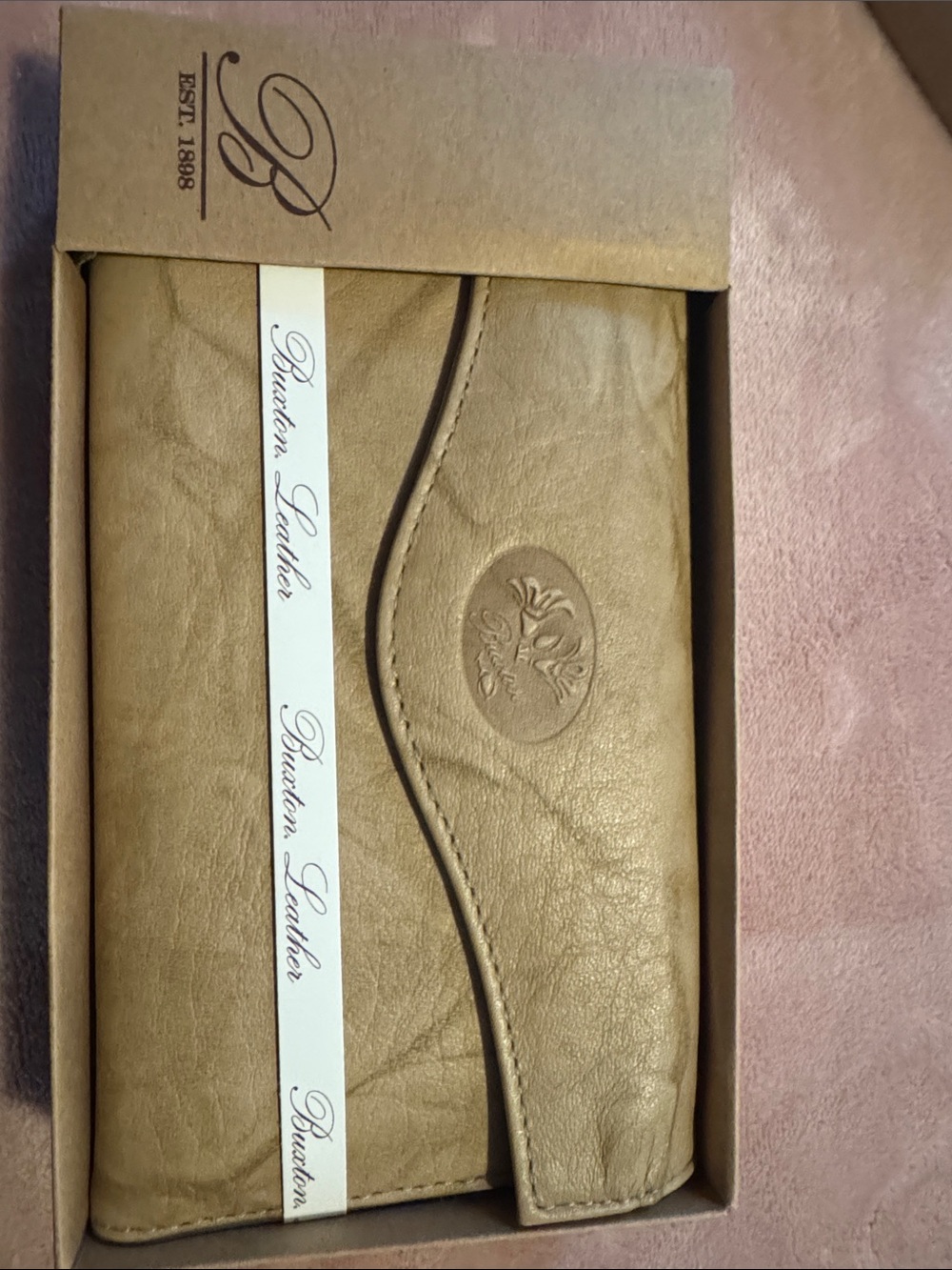 Buxton Tan Leather Key & Card Holder
